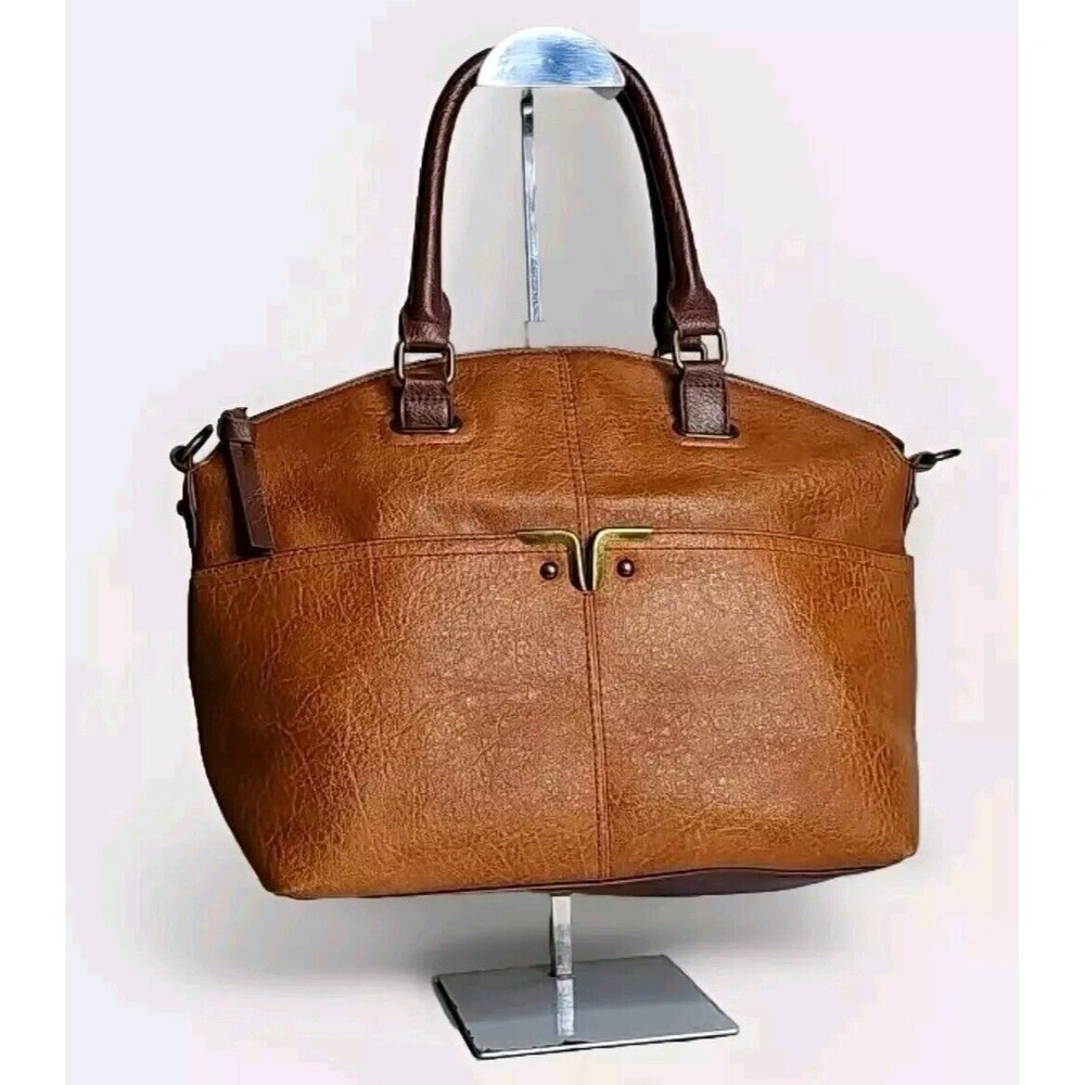 BUENO Brown Faux Leather Large Hobo Satchel 👜